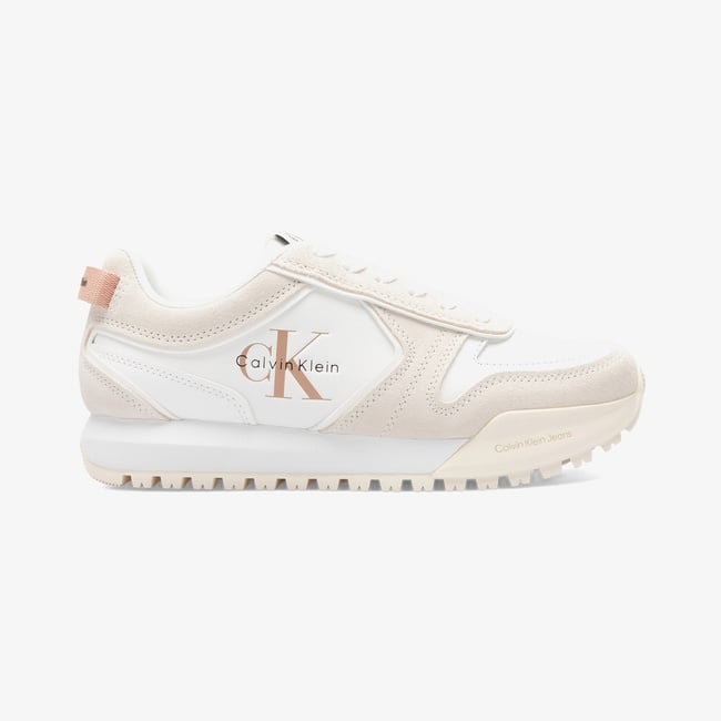  Calvin Klein Toothy Runner Lace Up Mix Kadın Beyaz Sneaker