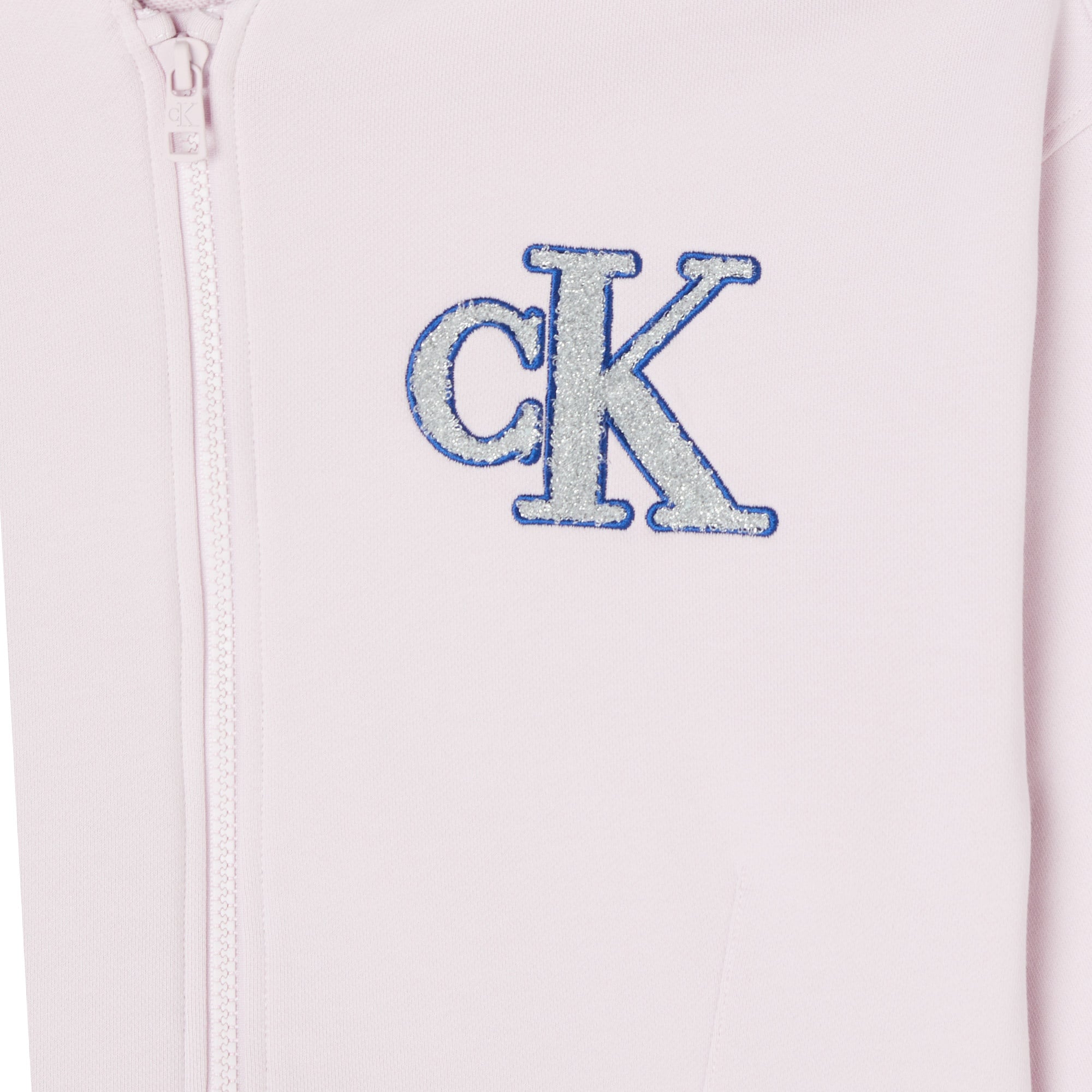 Calvin Klein Logo Terry Zip Through Çocuk Pembe Sweatshirt