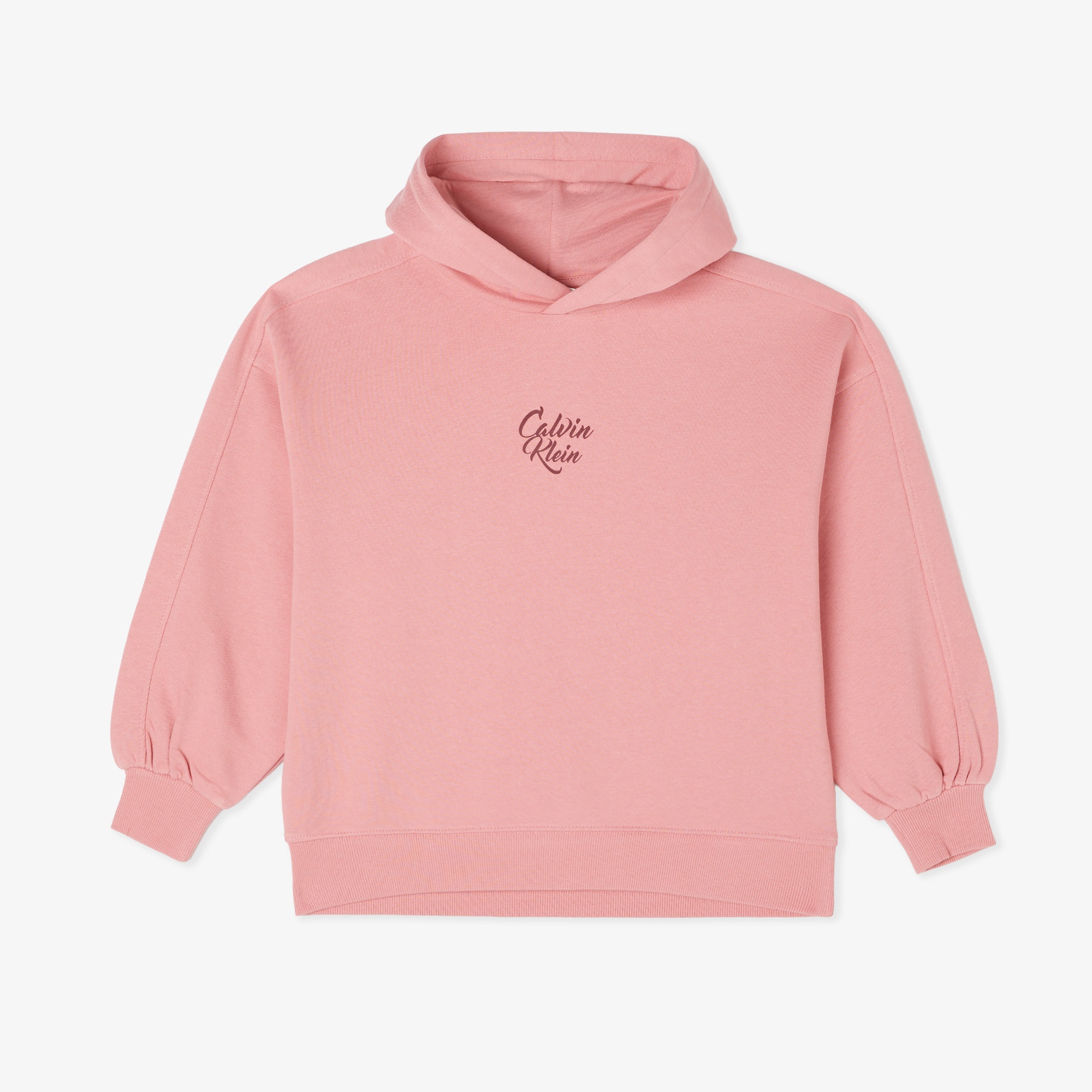 Calvin Klein Script Logo Graphic Terry Çocuk Pembe Sweatshirt