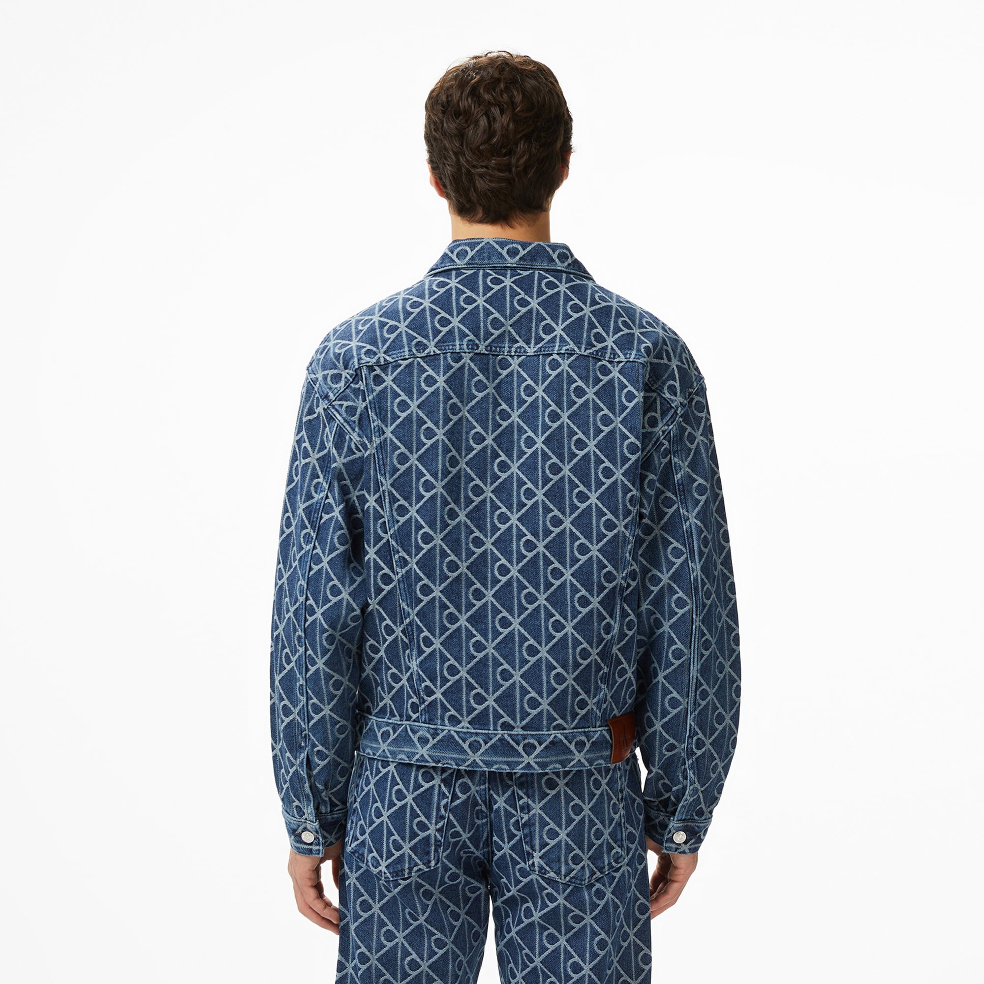 Calvin Klein 90S Indigo Emblem Jacquard Truck Erkek Mavi Ceket