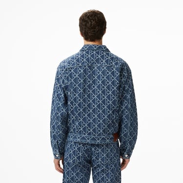  Calvin Klein 90S Indigo Emblem Jacquard Truck Erkek Mavi Ceket
