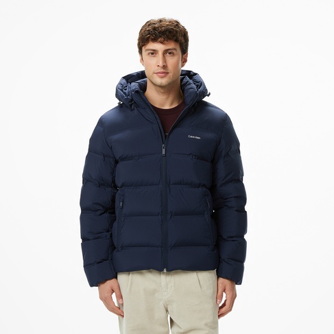  Calvin Klein Quilted Bonded Channel Erkek Mavi Ceket