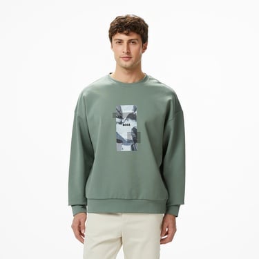  Boss Stenson Zone Erkek Yeşil Sweatshirt