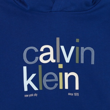  Calvin Klein Color Logo Graphic Terry Çocuk Mavi Sweatshirt
