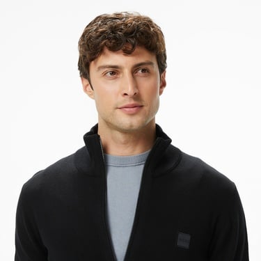  Boss Kanozip Erkek Siyah Triko