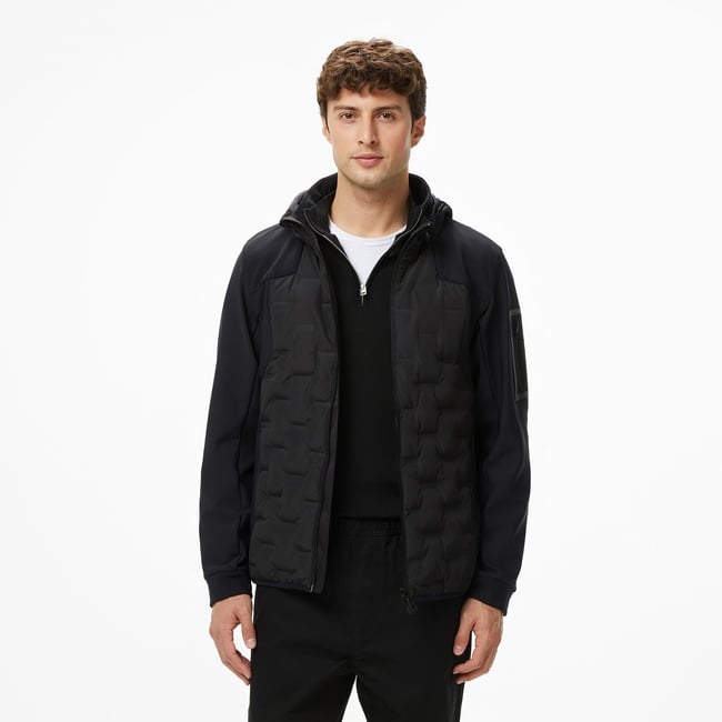  Boss Down Hybrid Erkek Siyah Ceket
