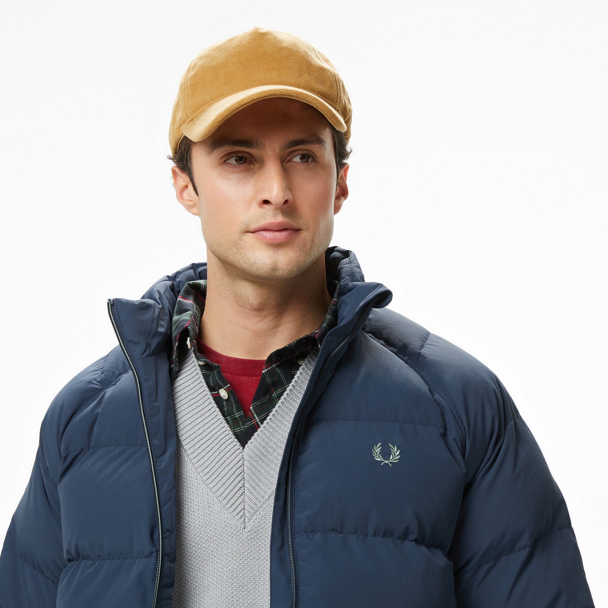 Fred Perry Raglan Sleeve Padded Erkek Lacivert Mont