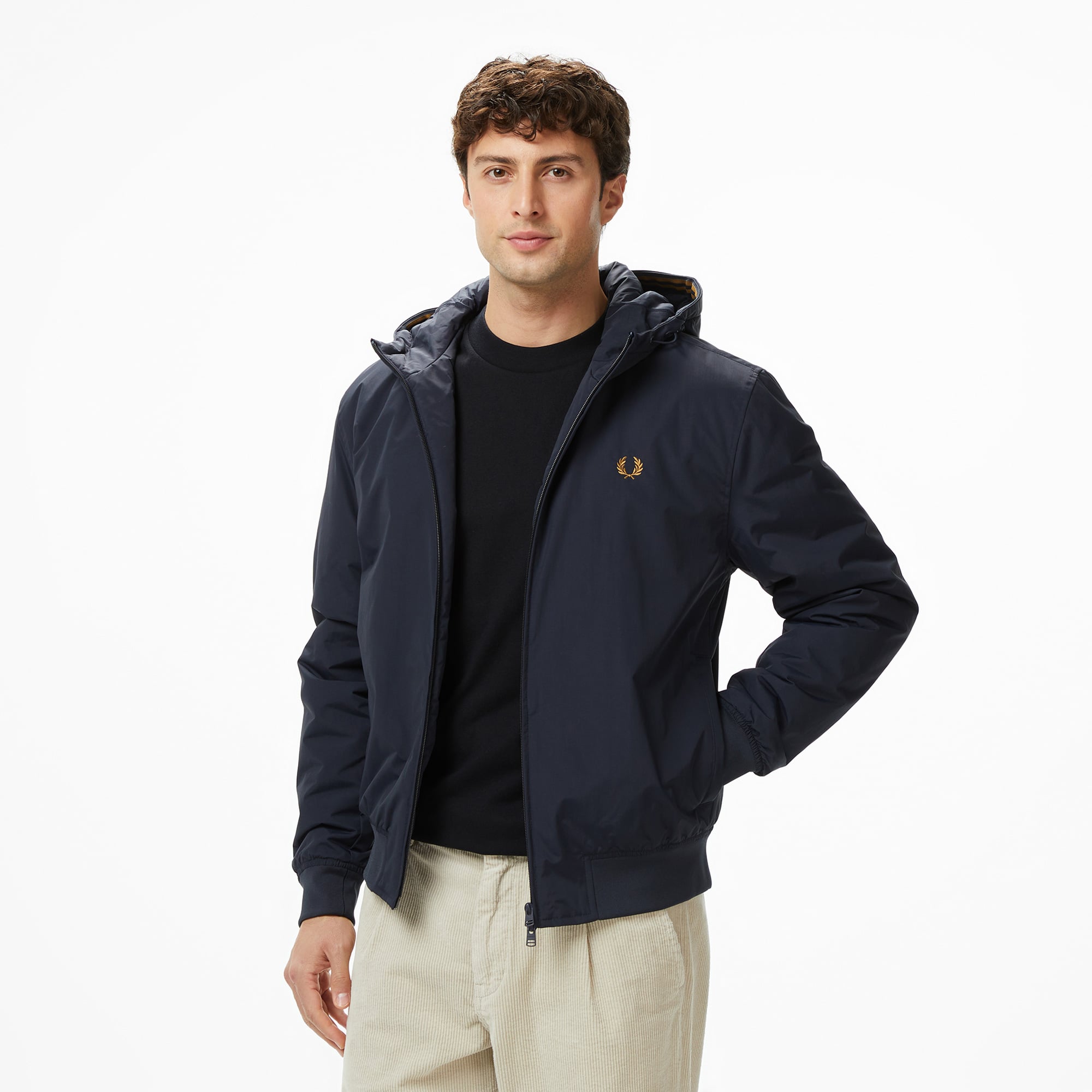  Fred Perry Hooded Brentham Erkek Lacivert Ceket