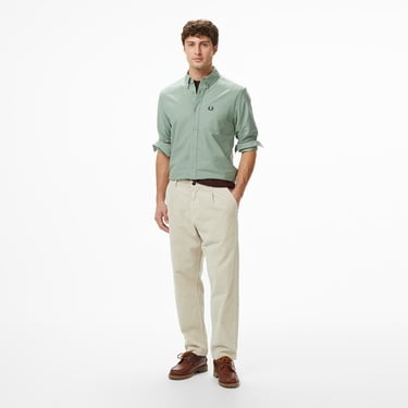  Fred Perry Oxford Erkek Yeşil Gömlek