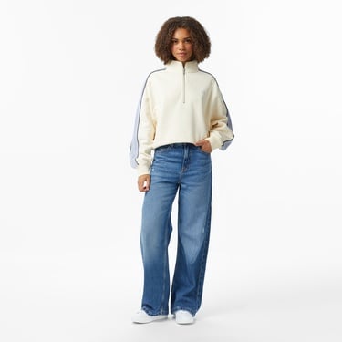  P.E Nation Align Zip Kadın Krem Rengi Sweatshirt