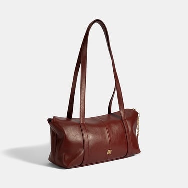  Kadın Bordo Kalp Charm Aksesuarlı Omuz Çantası