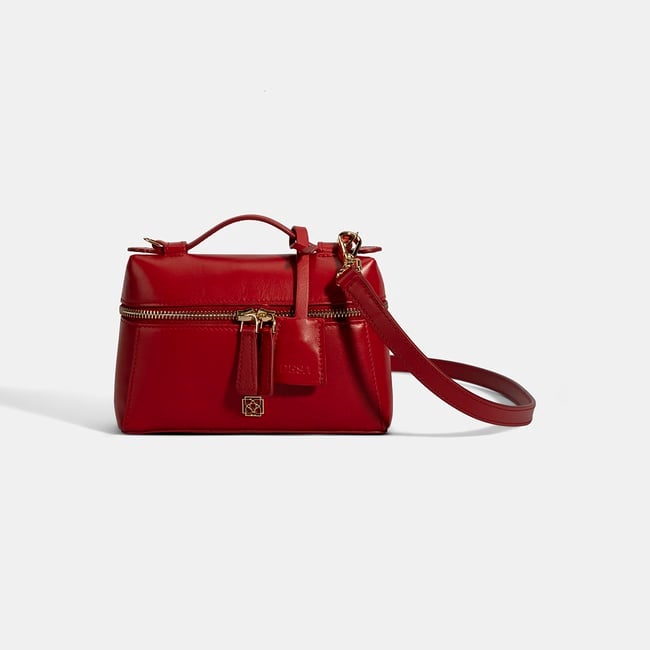  Kadın Kırmızı Omuz Askılı Deri El Çantası