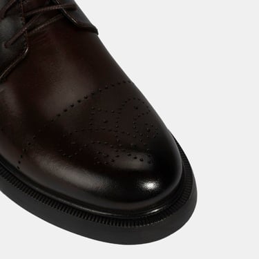  Erkek Kahve Bağcıklı Deri Bot