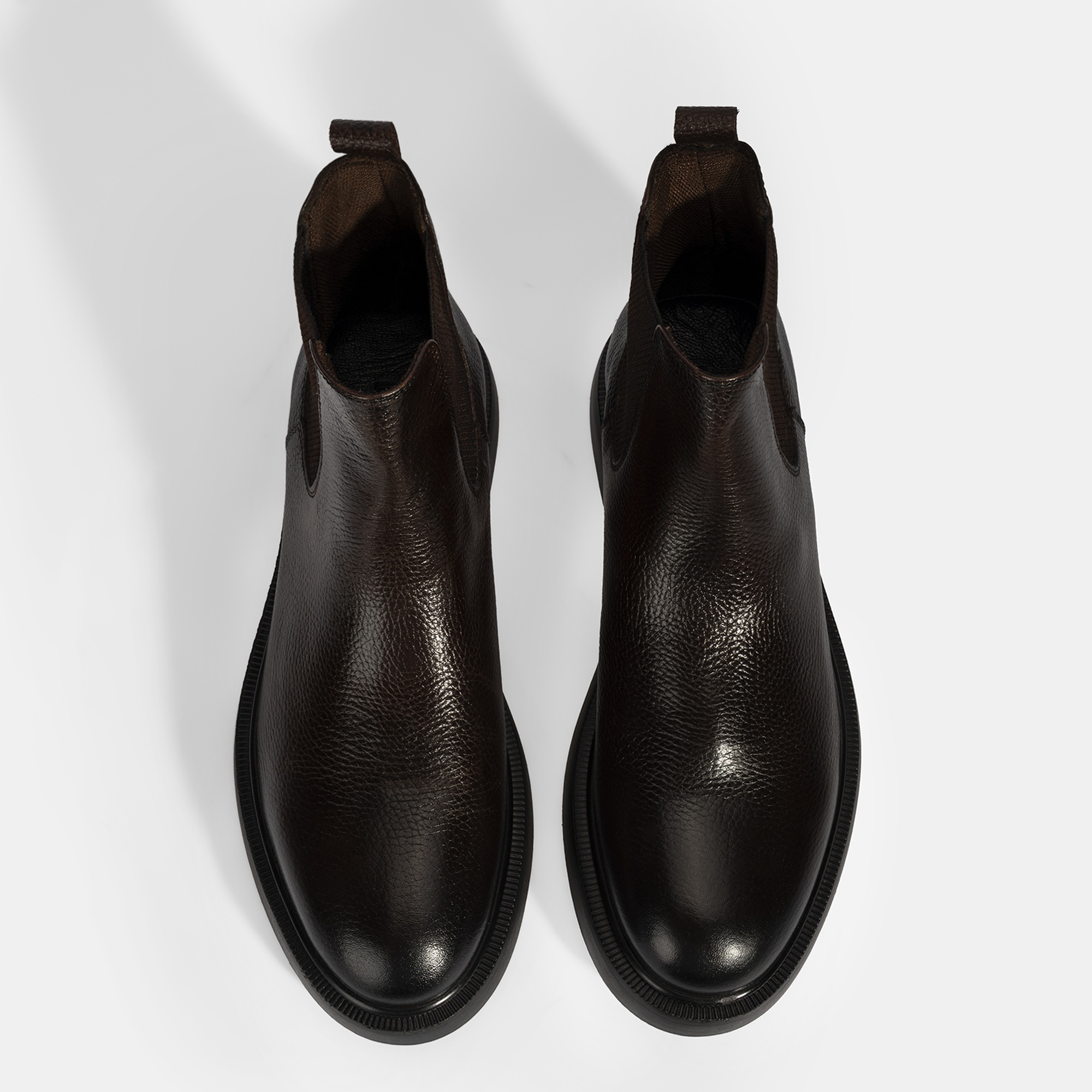 Erkek Kahve Lastikli Deri Bot