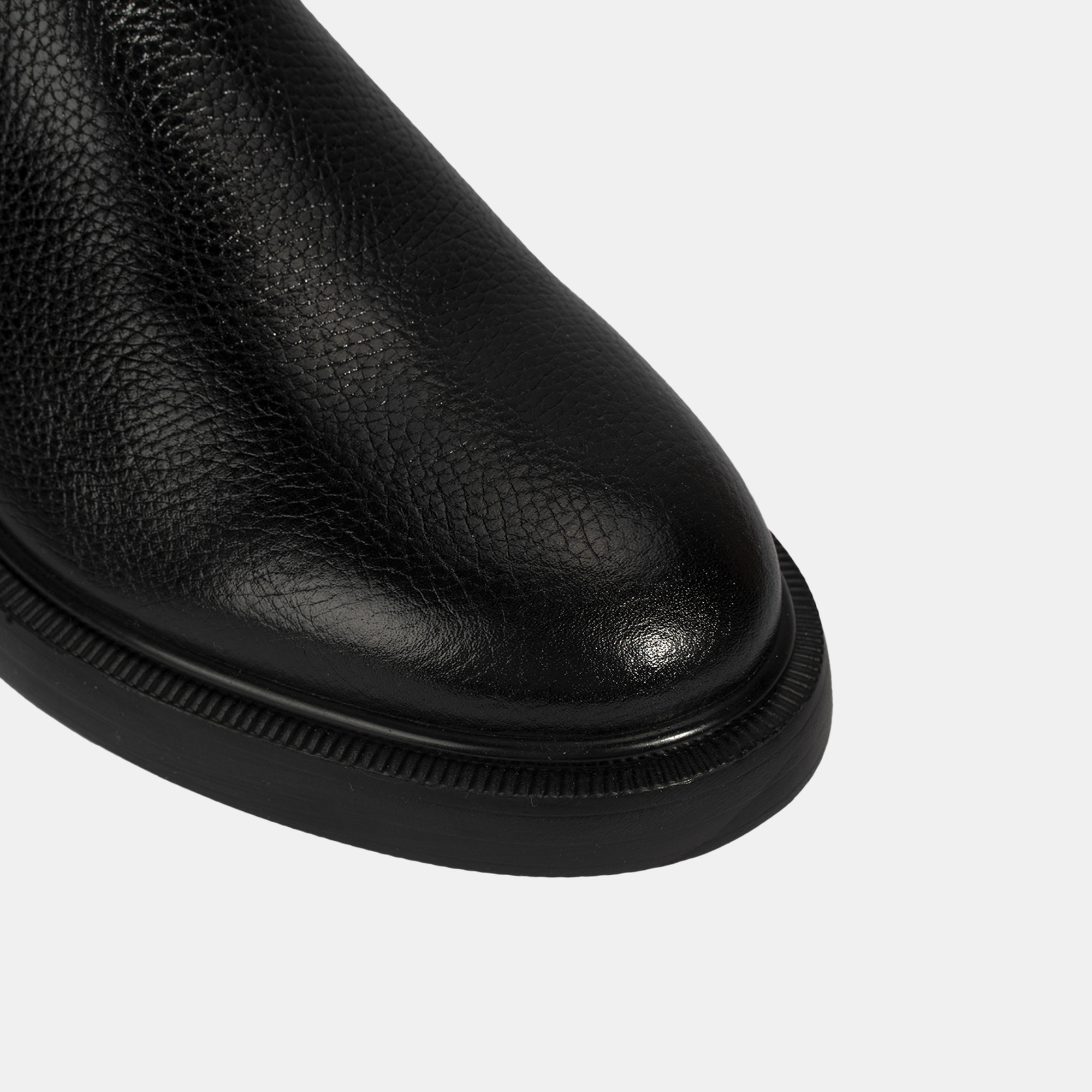 Erkek Siyah Lastikli Deri Bot