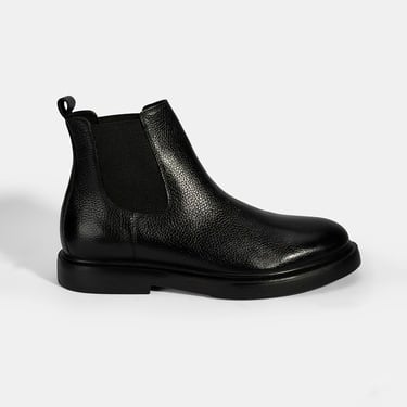  Erkek Siyah Lastikli Deri Bot