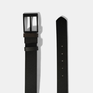  Erkek Siyah Deri Spor Kemer