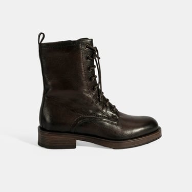  Kadın Kahve Bağcıklı Deri Postal Bot