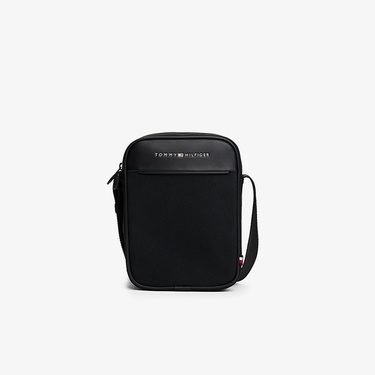  Tommy Hilfiger Foundation Mini Reporter Erkek Siyah Çapraz Çanta