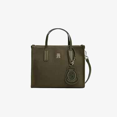  Tommy Hilfiger City Small Tote Melton Kadın Yeşil El Çantası