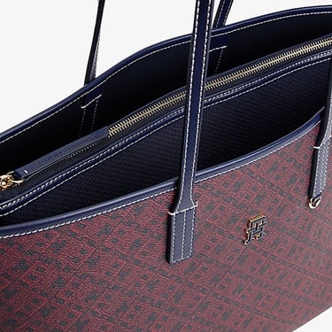  Tommy Hilfiger Monoplay Nano Kadın Bordo Tote Çanta