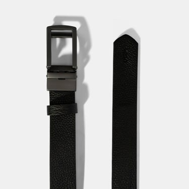  Erkek Siyah Spor Deri Kemer