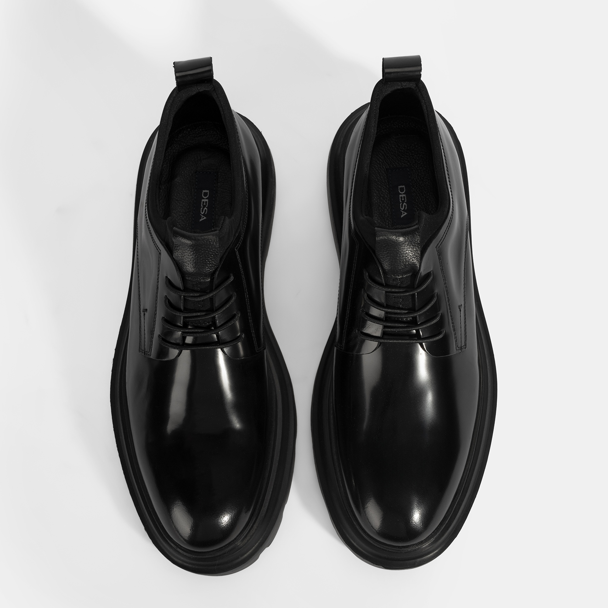 Erkek Siyah Bağcıklı Rugan Deri Günlük Ayakkabı