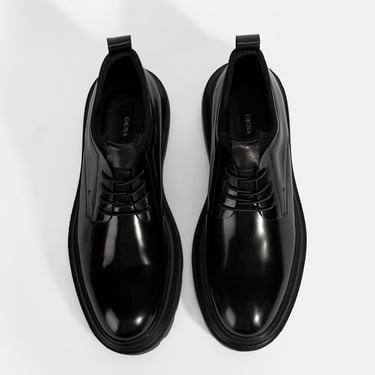  Erkek Siyah Bağcıklı Rugan Deri Günlük Ayakkabı