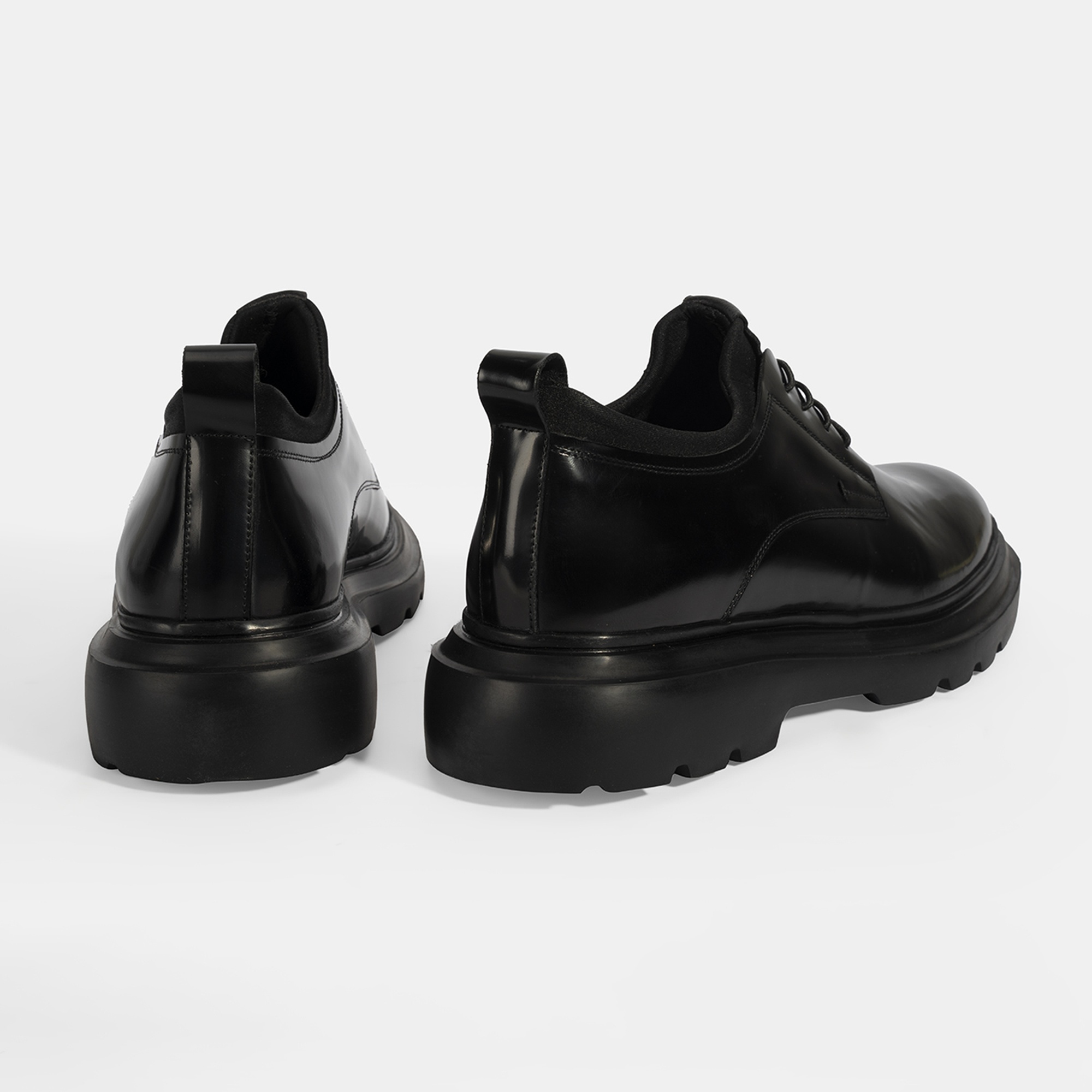 Erkek Siyah Bağcıklı Rugan Deri Günlük Ayakkabı