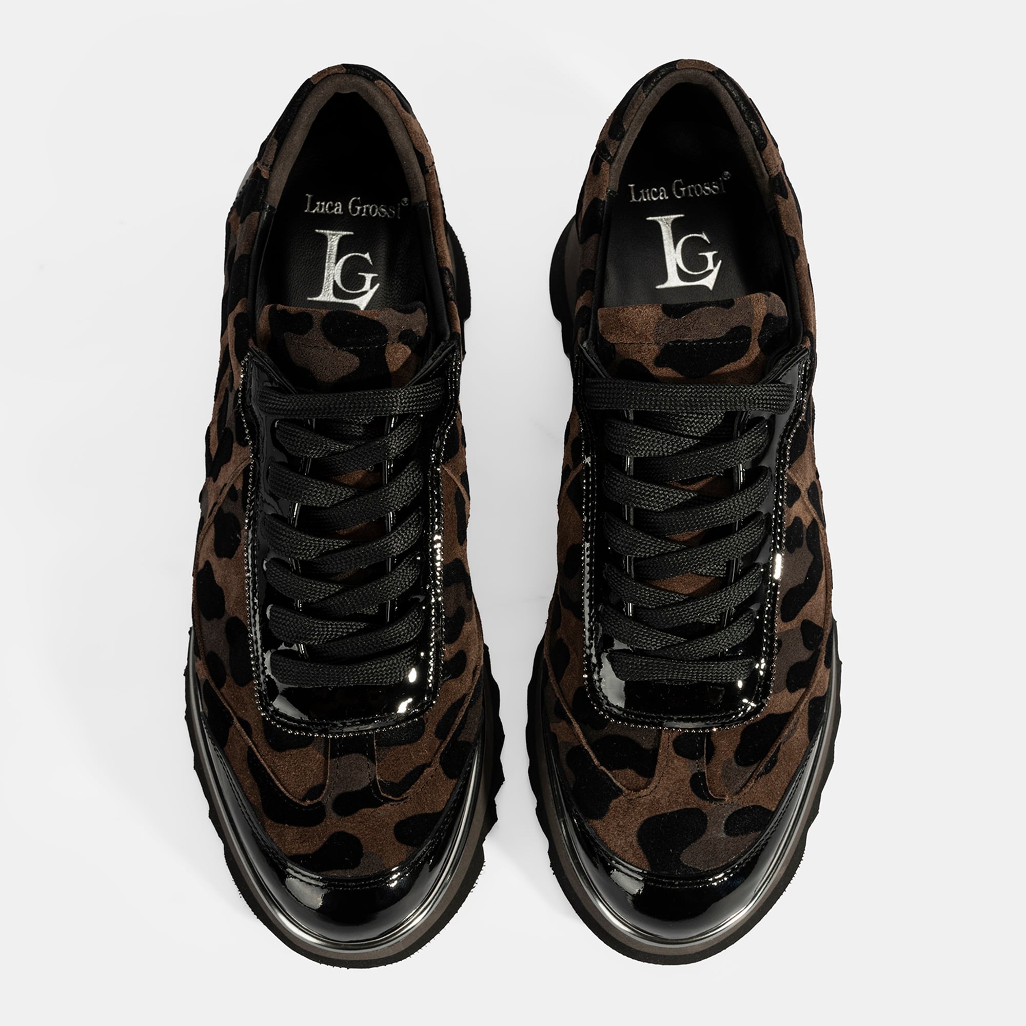 Luca Grossi Kadın Leopar Desenli Süet Deri Sneaker