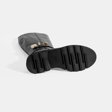  Luca Grossi Kadın Siyah Metal Tokalı Deri Çizme