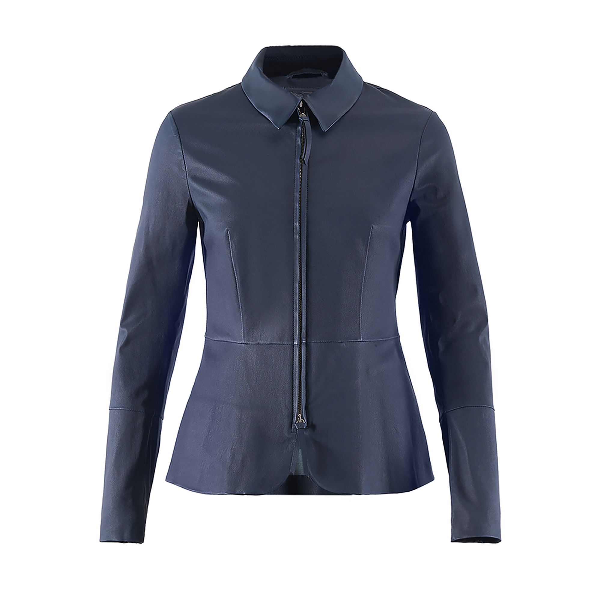Lacivert Kadın Deri Ceket