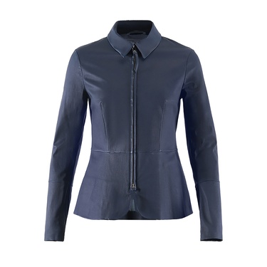  Lacivert Kadın Deri Ceket