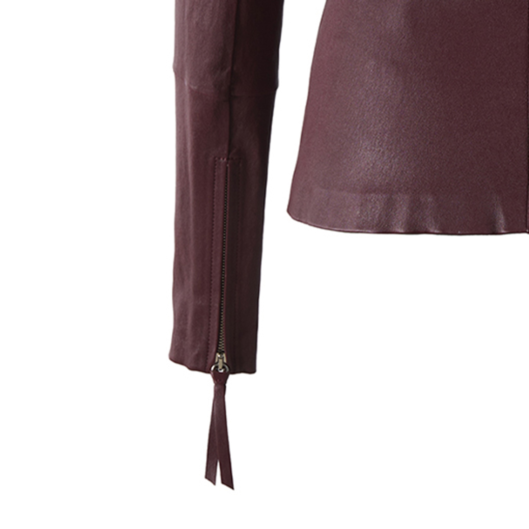 Bordo Kadın Deri Ceket