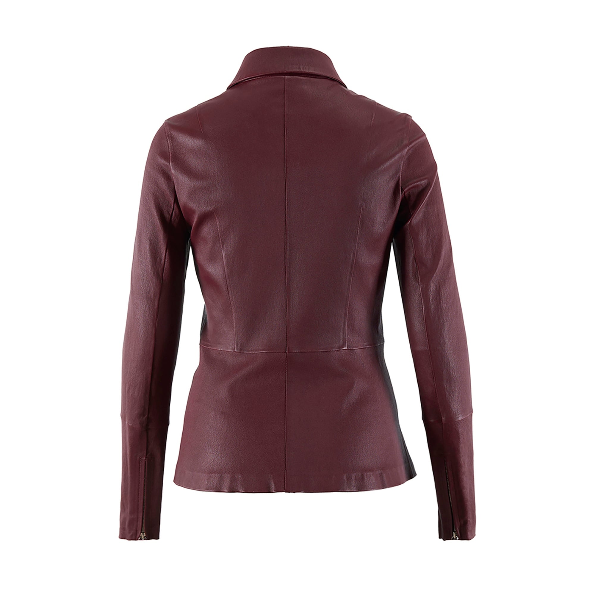 Bordo Kadın Deri Ceket