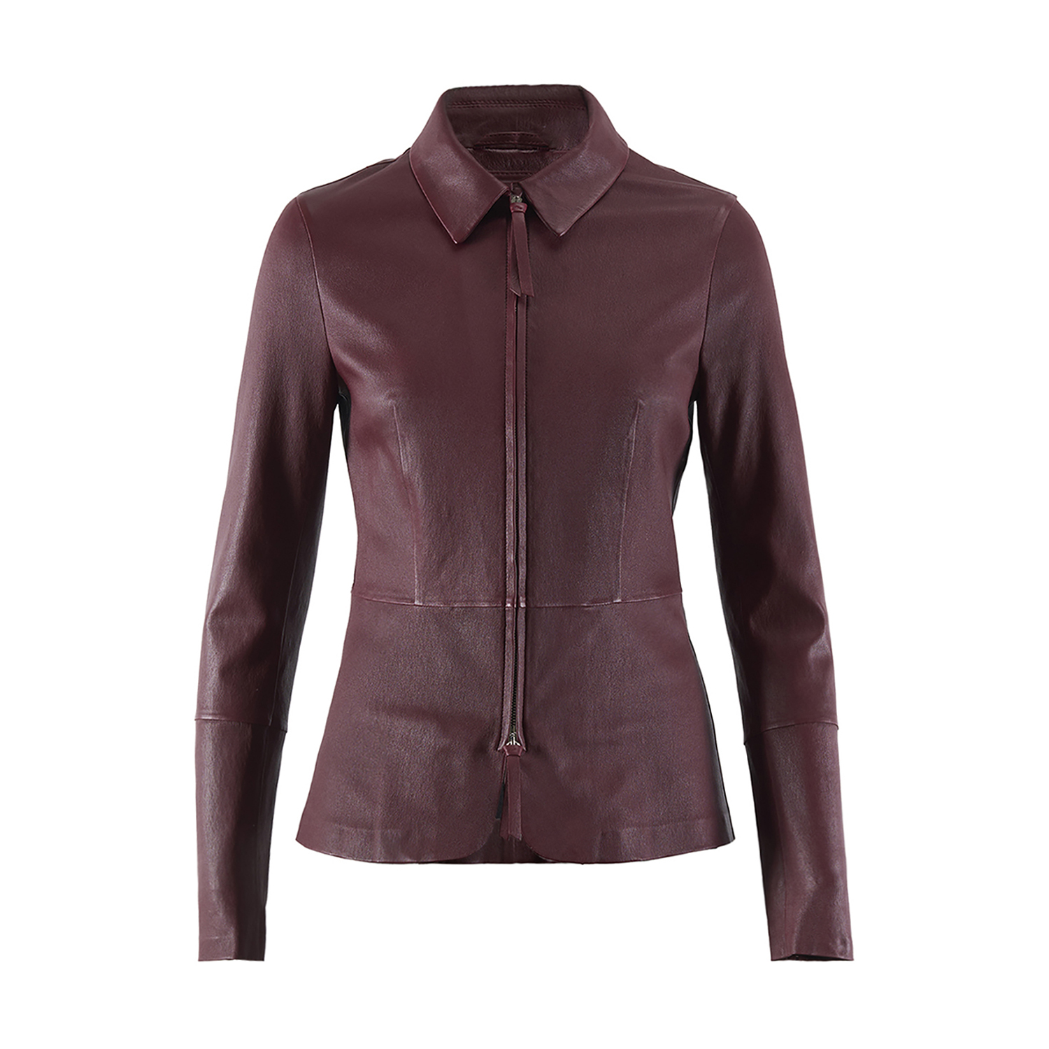  Bordo Kadın Deri Ceket