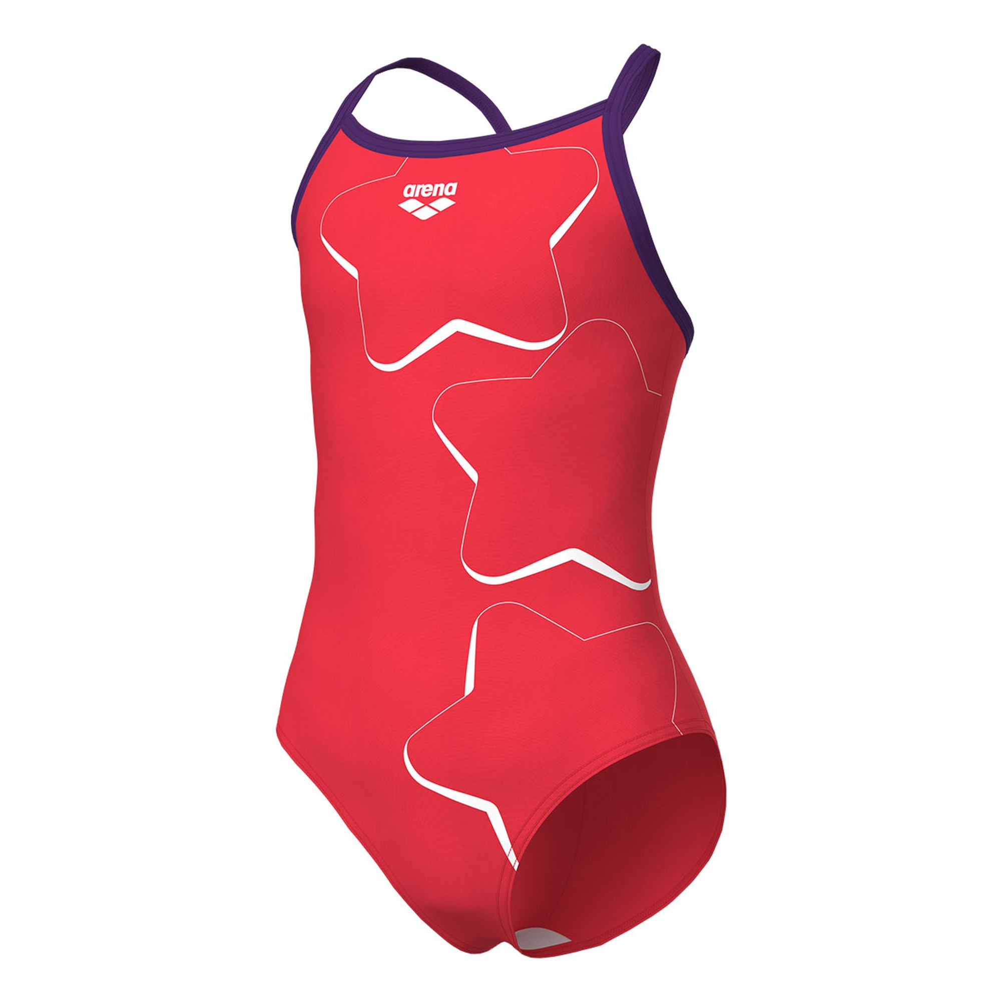 Star Graphic Swimsuit Lightdrop Back Çocuk Kırmızı Yüzücü Mayosu 008369909