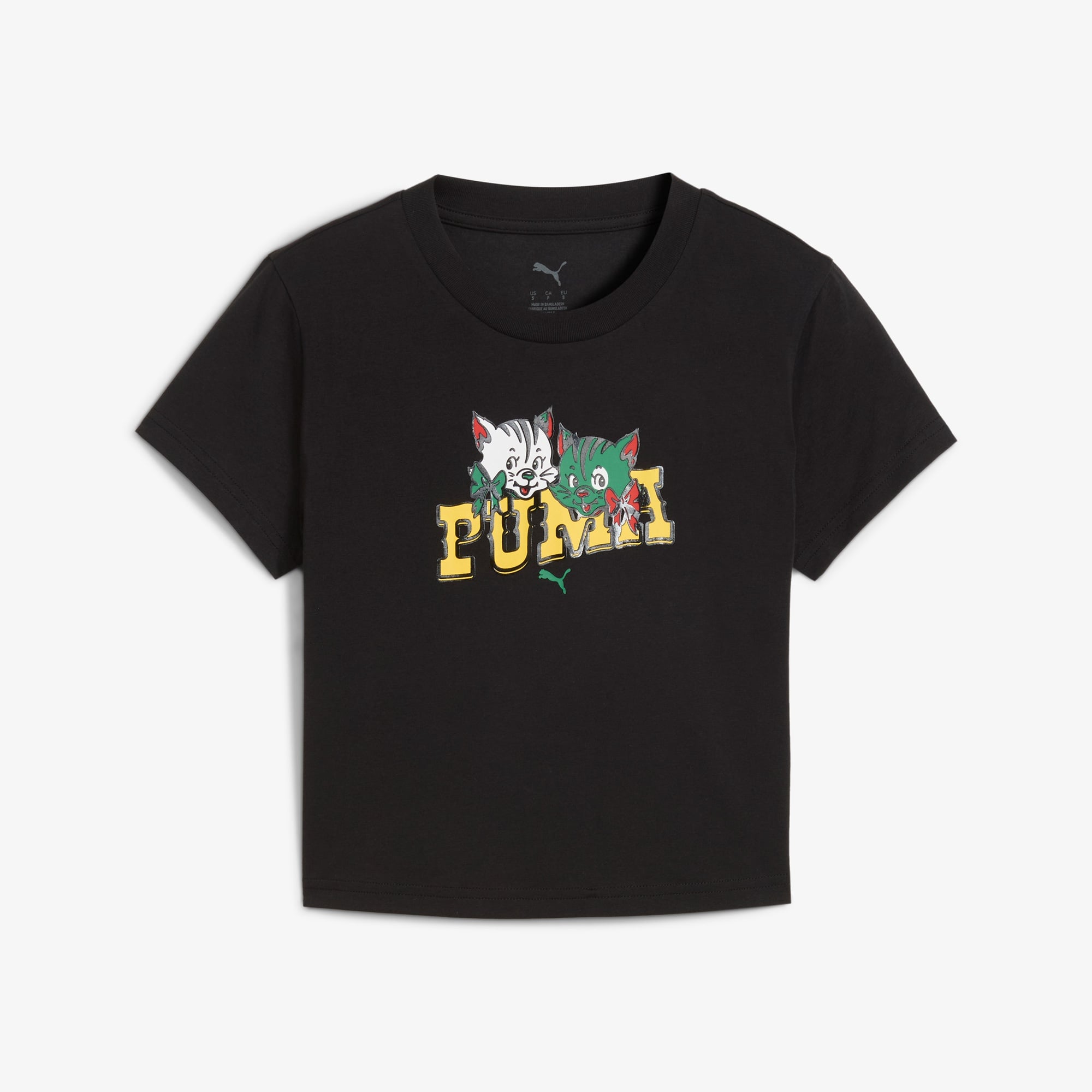 Puma Graphic Kitten Baby Kadın Siyah T-Shirt
