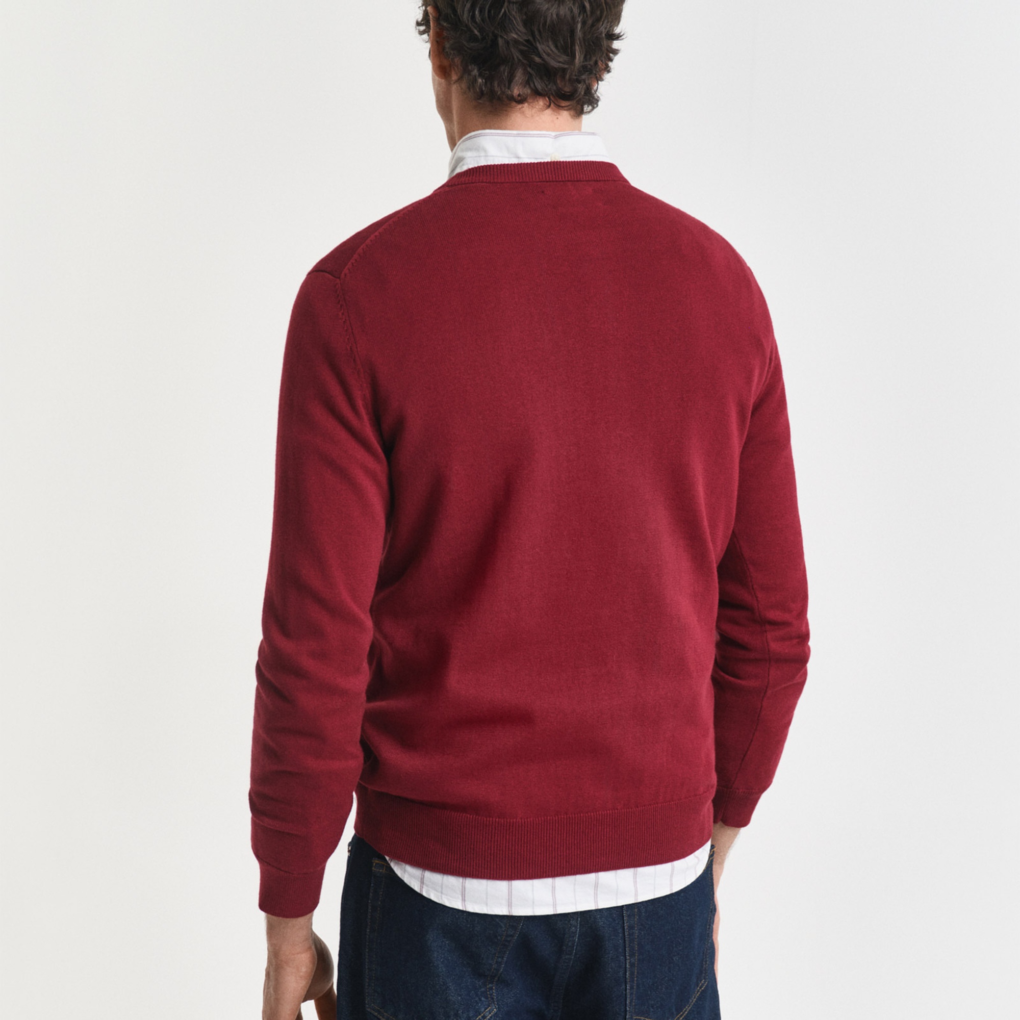 GANT Erkek Bordo Regular Fit Bisiklet Yaka Kazak