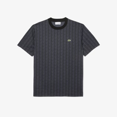  Lacoste Monogram Jersey Erkek Gri T-Shirt