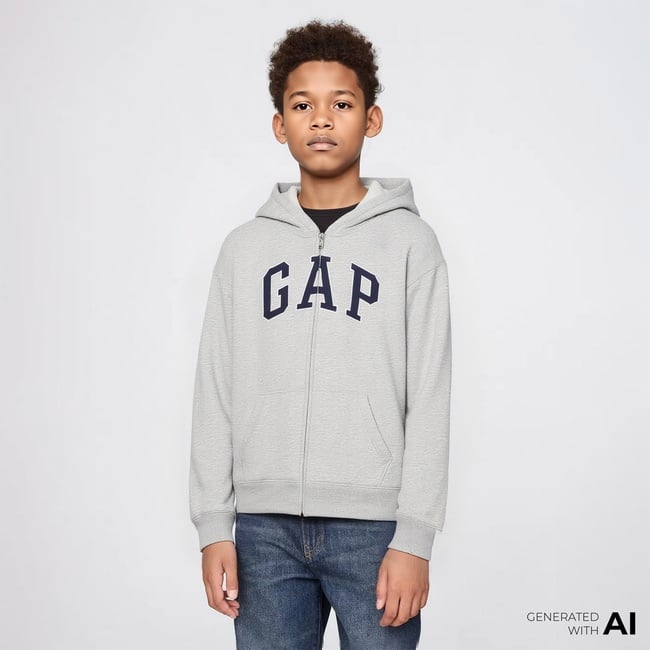  Gap V-Bas Heritage Çocuk Gri Sweatshirt