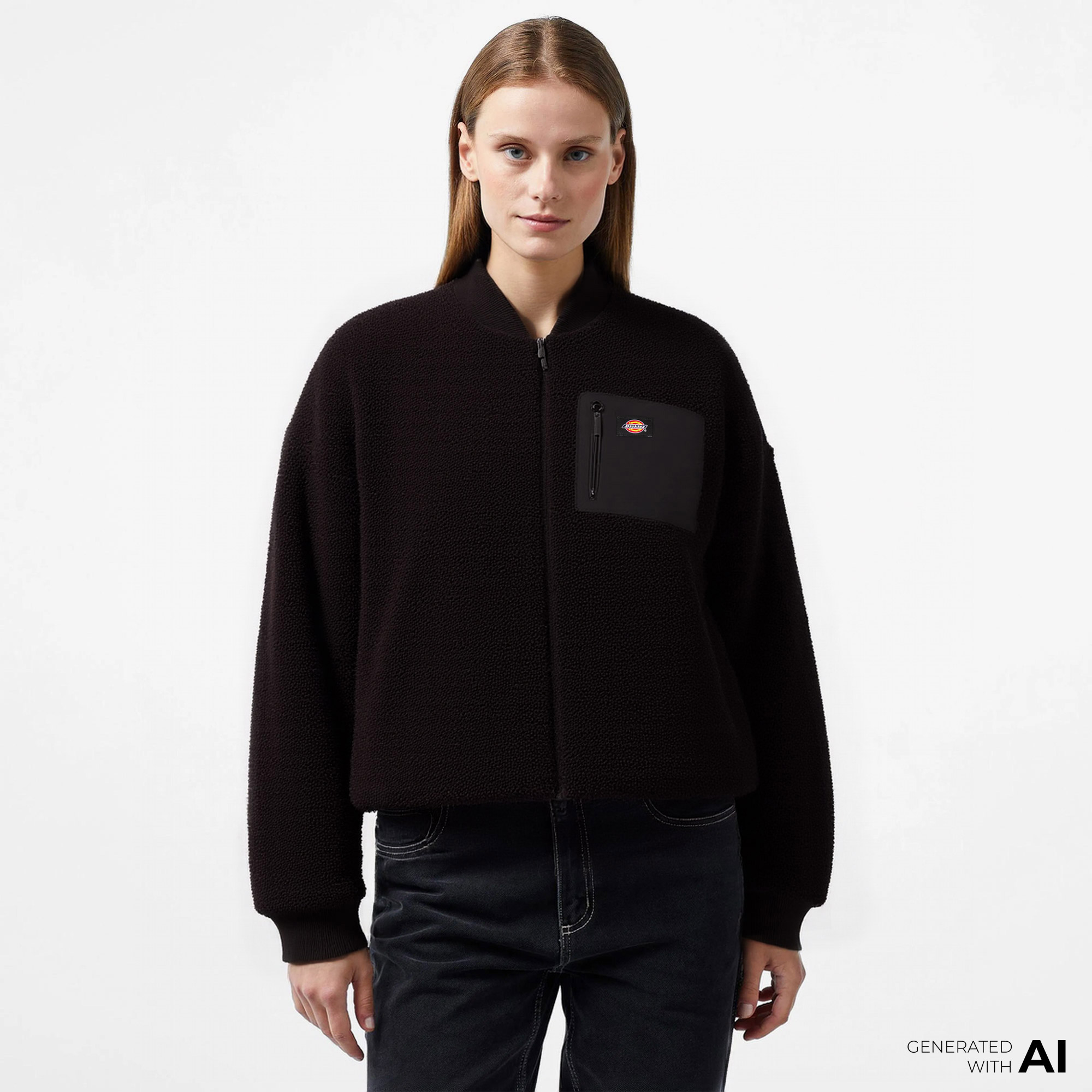  Dickies Central Sherpa Bomber Kadın Siyah Ceket