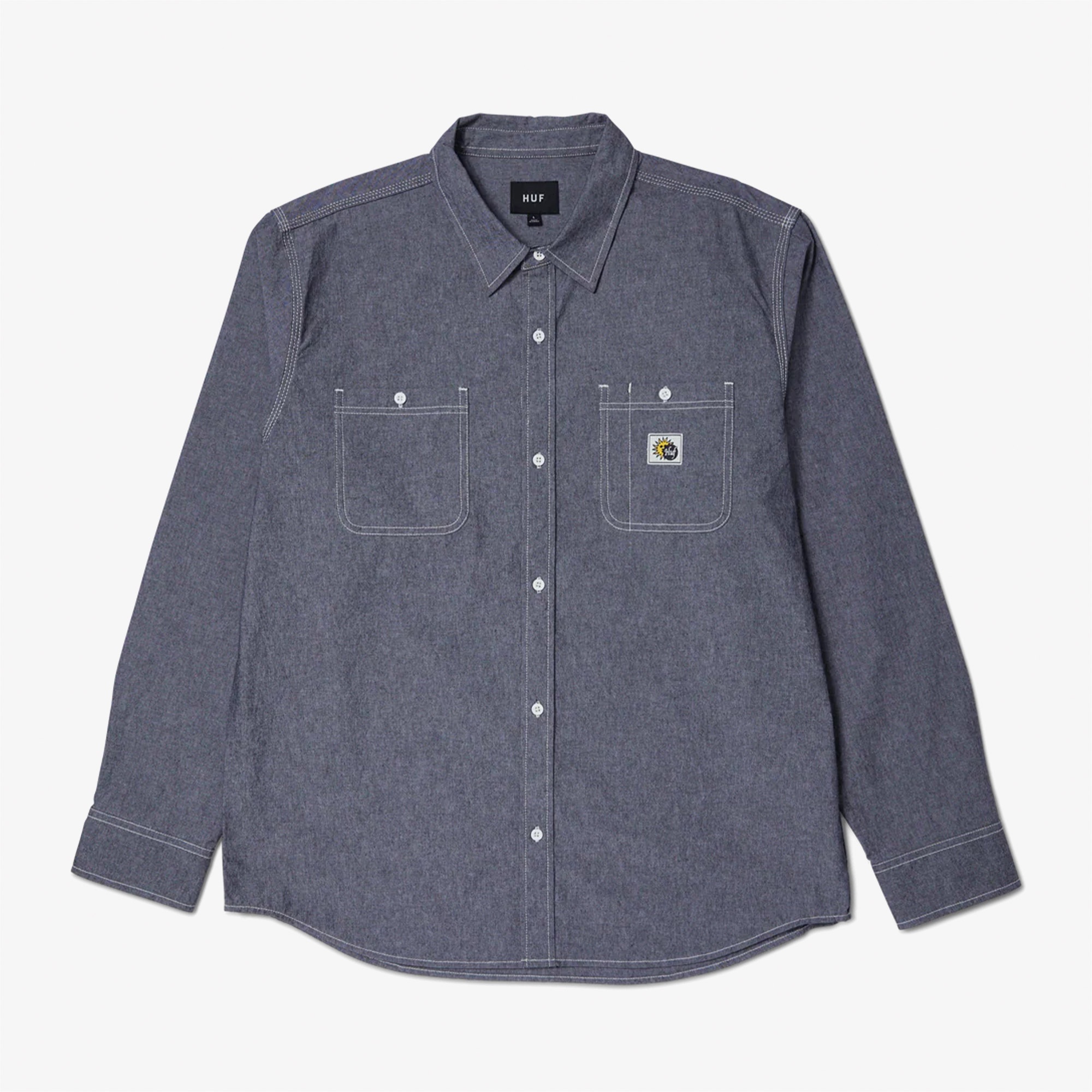 Huf Total Eclipse Chambray Erkek Gri Gömlek