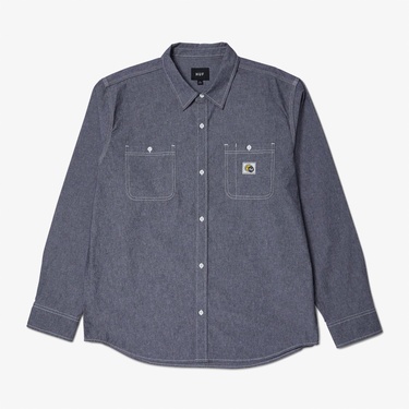  Huf Total Eclipse Chambray Erkek Gri Gömlek