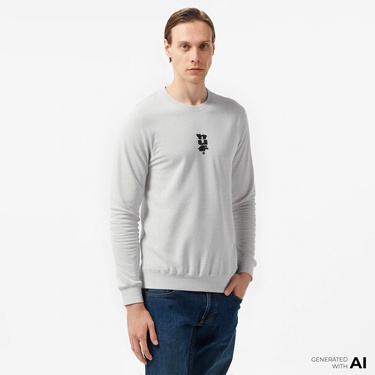  Huf Set Megablast Crewneck Erkek Gri Sweatshirt