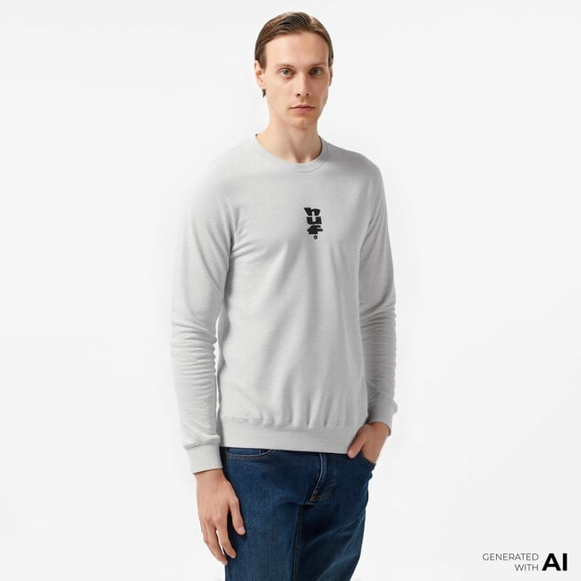  Huf Set Megablast Crewneck Erkek Gri Sweatshirt