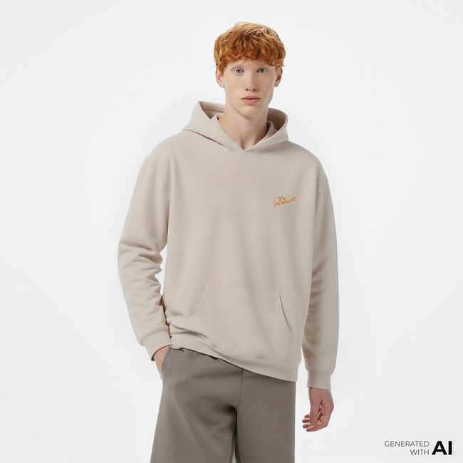  The Hundreds Snake Slant Pullover Erkek Bej Hoodie