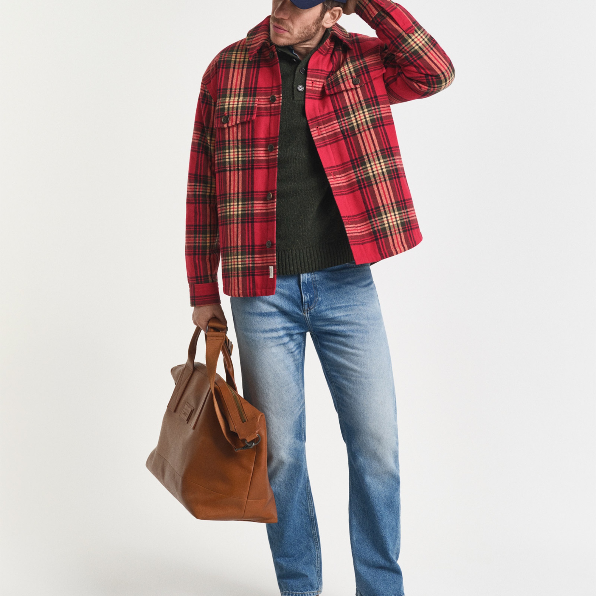 GANT Erkek Kırmızı Relaxed Fit Gömlek Yaka Ceket