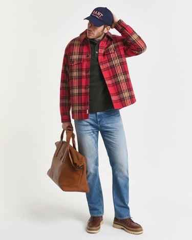  GANT Erkek Kırmızı Relaxed Fit Gömlek Yaka Ceket