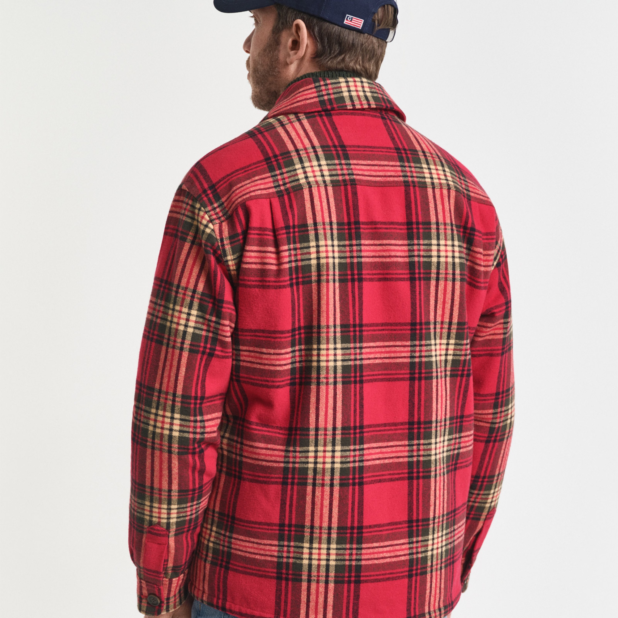 GANT Erkek Kırmızı Relaxed Fit Gömlek Yaka Ceket